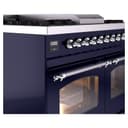 Nostalgie II 40 UPD40FNMPMBC Freestanding Dual Fuel Range with 6 Sealed Burners with Griddle Double Oven with Triple Glass Door with Chrome knobs view 7
