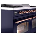 Nostalgie II 40 UPD40FNMPMBP Freestanding Dual Fuel Range with 6 Sealed Burners with Griddle Double Oven with Triple Glass Door with Copper knobs view 7