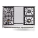 Nostalgie II 40 UPD40FNMPMGB Freestanding Dual Fuel Range with 6 Sealed Burners with Griddle Double Oven with Triple Glass Door with Bronze knobs view 8