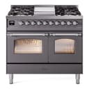 Nostalgie II 40 UPD40FNMPMGC Freestanding Dual Fuel Range with 6 Sealed Burners with Griddle Double Oven with Triple Glass Door with Chrome knobs view 1