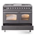 Nostalgie II 40 UPD40FNMPMGC Freestanding Dual Fuel Range with 6 Sealed Burners with Griddle Double Oven with Triple Glass Door with Chrome knobs view 6