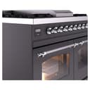Nostalgie II 40 UPD40FNMPMGC Freestanding Dual Fuel Range with 6 Sealed Burners with Griddle Double Oven with Triple Glass Door with Chrome knobs view 7