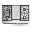 Nostalgie II 40 UPD40FNMPMGC Freestanding Dual Fuel Range with 6 Sealed Burners with Griddle Double Oven with Triple Glass Door with Chrome knobs view 8