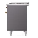 Nostalgie II 40 UPD40FNMPMGG Freestanding Dual Fuel Range with 6 Sealed Burners with Griddle Double Oven with Triple Glass Door with Brass knobs view 10