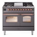 Nostalgie II 40 UPD40FNMPMGP Freestanding Dual Fuel Range with 6 Sealed Burners with Griddle Double Oven with Triple Glass Door with Copper knobs view 1