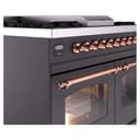 Nostalgie II 40 UPD40FNMPMGP Freestanding Dual Fuel Range with 6 Sealed Burners with Griddle Double Oven with Triple Glass Door with Copper knobs view 7