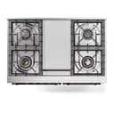 Nostalgie II 40 UPD40FNMPRAB Freestanding Dual Fuel Range with 6 Sealed Burners with Griddle Double Oven with Triple Glass Door with Bronze knobs view 3