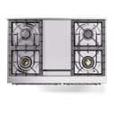 Nostalgie II 40 UPD40FNMPRAC Freestanding Dual Fuel Range with 6 Sealed Burners with Griddle Double Oven with Triple Glass Door with Chrome knobs view 3