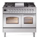 Nostalgie II 40 UPD40FNMPSSC Freestanding Dual Fuel Range with 6 Sealed Burners with Griddle Double Oven with Triple Glass Door with Chrome knobs view 1