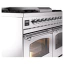 Nostalgie II 40 UPD40FNMPSSC Freestanding Dual Fuel Range with 6 Sealed Burners with Griddle Double Oven with Triple Glass Door with Chrome knobs view 7