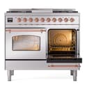 Nostalgie II 40 UPD40FNMPSSP Freestanding Dual Fuel Range with 6 Sealed Burners with Griddle Double Oven with Triple Glass Door with Copper knobs view 5