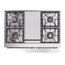 Nostalgie II 40 UPD40FNMPSSP Freestanding Dual Fuel Range with 6 Sealed Burners with Griddle Double Oven with Triple Glass Door with Copper knobs view 8