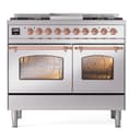 Nostalgie II 40 UPD40FNMPSSP Freestanding Dual Fuel Range with 6 Sealed Burners with Griddle Double Oven with Triple Glass Door with Copper knobs view 2
