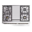 Nostalgie II 40 UPD40FNMPWHB Freestanding Dual Fuel Range with 6 Sealed Burners with Griddle Double Oven with Triple Glass Door with Bronze knobs view 8