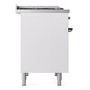 Nostalgie II 40 UPD40FNMPWHB Freestanding Dual Fuel Range with 6 Sealed Burners with Griddle Double Oven with Triple Glass Door with Bronze knobs view 9