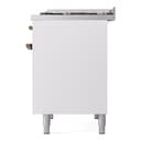 Nostalgie II 40 UPD40FNMPWHB Freestanding Dual Fuel Range with 6 Sealed Burners with Griddle Double Oven with Triple Glass Door with Bronze knobs view 10