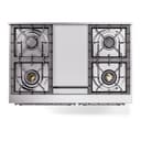 Nostalgie II 40 UPD40FNMPWHC Freestanding Dual Fuel Range with 6 Sealed Burners with Griddle Double Oven with Triple Glass Door with Chrome knobs view 8