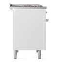 Nostalgie II 40 UPD40FNMPWHC Freestanding Dual Fuel Range with 6 Sealed Burners with Griddle Double Oven with Triple Glass Door with Chrome knobs view 9