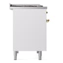 Nostalgie II 40 UPD40FNMPWHG Freestanding Dual Fuel Range with 6 Sealed Burners with Griddle Double Oven with Triple Glass Door with Brass knobs view 9