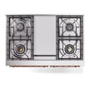 Nostalgie II 40 UPD40FNMPWHP Freestanding Dual Fuel Range with 6 Sealed Burners with Griddle Double Oven with Triple Glass Door with Copper knobs view 8