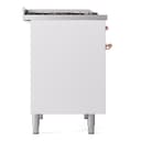 Nostalgie II 40 UPD40FNMPWHP Freestanding Dual Fuel Range with 6 Sealed Burners with Griddle Double Oven with Triple Glass Door with Copper knobs view 9