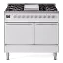Professional Plus II 40 UPD40FQMPWH Freestanding Dual Fuel Range with 6 Sealed Burners with Griddle Double Oven with Solid Door with Stainless Steel knobs view 1