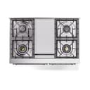 Nostalgie II 40 UPD40FQNMPAWC Freestanding Dual Fuel Range with 6 Sealed Burners with Griddle Double Oven with Solid Door with Chrome knobs view 3