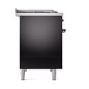 Nostalgie II 40 UPD40FQNMPBKB Freestanding Dual Fuel Range with 6 Sealed Burners with Griddle Double Oven with Solid Door with Bronze knobs view 4