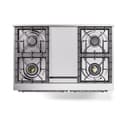 Nostalgie II 40 UPD40FQNMPBKC Freestanding Dual Fuel Range with 6 Sealed Burners with Griddle Double Oven with Solid Door with Chrome knobs view 3