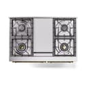 Nostalgie II 40 UPD40FQNMPBKG Freestanding Dual Fuel Range with 6 Sealed Burners with Griddle Double Oven with Solid Door with Brass knobs view 3
