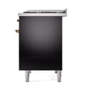 Nostalgie II 40 UPD40FQNMPBKG Freestanding Dual Fuel Range with 6 Sealed Burners with Griddle Double Oven with Solid Door with Brass knobs view 5
