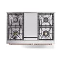 Nostalgie II 40 UPD40FQNMPBKP Freestanding Dual Fuel Range with 6 Sealed Burners with Griddle Double Oven with Solid Door with Copper knobs view 3
