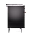 Nostalgie II 40 UPD40FQNMPBKP Freestanding Dual Fuel Range with 6 Sealed Burners with Griddle Double Oven with Solid Door with Copper knobs view 4