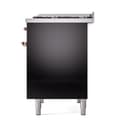 Nostalgie II 40 UPD40FQNMPBKP Freestanding Dual Fuel Range with 6 Sealed Burners with Griddle Double Oven with Solid Door with Copper knobs view 5