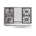 Nostalgie II 40 UPD40FQNMPBUC Freestanding Dual Fuel Range with 6 Sealed Burners with Griddle Double Oven with Solid Door with Chrome knobs view 3