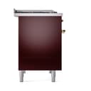 Nostalgie II 40 UPD40FQNMPBUG Freestanding Dual Fuel Range with 6 Sealed Burners with Griddle Double Oven with Solid Door with Brass knobs view 4