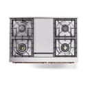 Nostalgie II 40 UPD40FQNMPEGP Freestanding Dual Fuel Range with 6 Sealed Burners with Griddle Double Oven with Solid Door with Copper knobs view 3