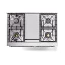 Nostalgie II 40 UPD40FQNMPMBC Freestanding Dual Fuel Range with 6 Sealed Burners with Griddle Double Oven with Solid Door with Chrome knobs view 3