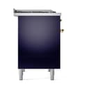Nostalgie II 40 UPD40FQNMPMBG Freestanding Dual Fuel Range with 6 Sealed Burners with Griddle Double Oven with Solid Door with Brass knobs view 4