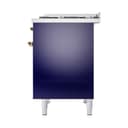 Nostalgie II 40 UPD40FQNMPMBG Freestanding Dual Fuel Range with 6 Sealed Burners with Griddle Double Oven with Solid Door with Brass knobs view 5