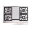 Nostalgie II 40 UPD40FQNMPMBP Freestanding Dual Fuel Range with 6 Sealed Burners with Griddle Double Oven with Solid Door with Copper knobs view 3