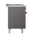 Nostalgie II 40 UPD40FQNMPMGB Freestanding Dual Fuel Range with 6 Sealed Burners with Griddle Double Oven with Solid Door with Bronze knobs view 4