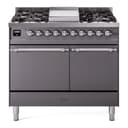 Nostalgie II 40 UPD40FQNMPMGC Freestanding Dual Fuel Range with 6 Sealed Burners with Griddle Double Oven with Solid Door with Chrome knobs view 1