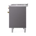 Nostalgie II 40 UPD40FQNMPMGG Freestanding Dual Fuel Range with 6 Sealed Burners with Griddle Double Oven with Solid Door with Brass knobs view 5