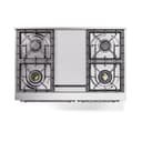 Nostalgie II 40 UPD40FQNMPRAC Freestanding Dual Fuel Range with 6 Sealed Burners with Griddle Double Oven with Solid Door with Chrome knobs view 3