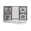 Nostalgie II 40 UPD40FQNMPSSC Freestanding Dual Fuel Range with 6 Sealed Burners with Griddle Double Oven with Solid Door with Chrome knobs view 3