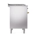 Nostalgie II 40 UPD40FQNMPSSG Freestanding Dual Fuel Range with 6 Sealed Burners with Griddle Double Oven with Solid Door with Brass knobs view 4
