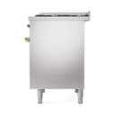 Nostalgie II 40 UPD40FQNMPSSG Freestanding Dual Fuel Range with 6 Sealed Burners with Griddle Double Oven with Solid Door with Brass knobs view 5