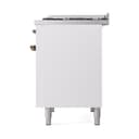 Nostalgie II 40 UPD40FQNMPWHB Freestanding Dual Fuel Range with 6 Sealed Burners with Griddle Double Oven with Solid Door with Bronze knobs view 5