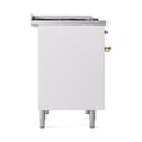 Nostalgie II 40 UPD40FQNMPWHG Freestanding Dual Fuel Range with 6 Sealed Burners with Griddle Double Oven with Solid Door with Brass knobs view 4